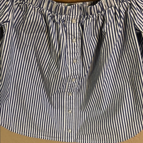 Blue and white stripe top. Size small - Picture 2 of 7